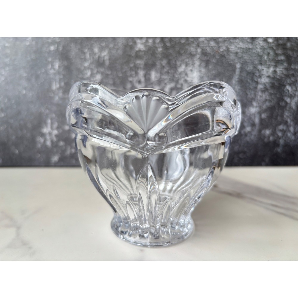Vintage Mikasa Studio Nova Crystal Bowl Frosted Shell Candy Dish Nautical